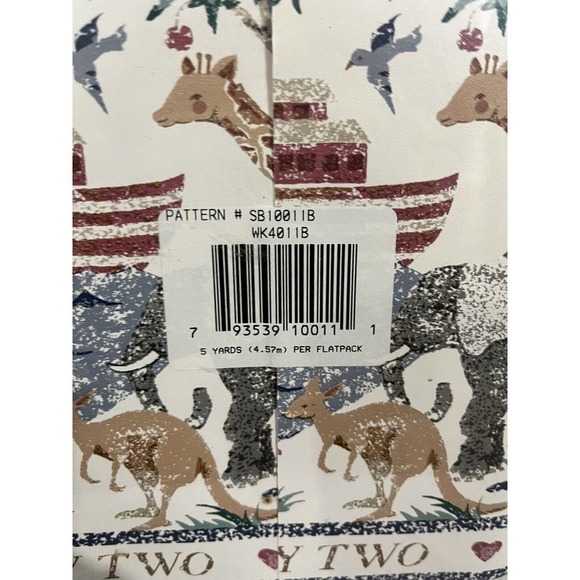 Two by Two Noah's Ark Expressions Wallpaper Boarder 5 yards Elephant Giraffe - Picture 7 of 8